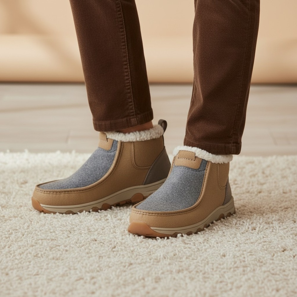 Columbia Landroamer Chelsea Boots Tan Grey Felt Sherpa Lined BL5315-286 Womens 8